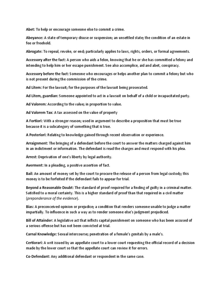 Definition of Terms Descargar gratis PDF Plea Nolo Contendere