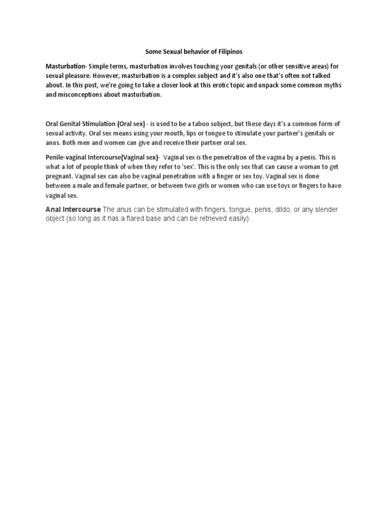 Sexual Behavior Insights in the Philippines | PDF
