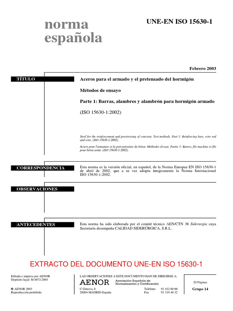 (Ex) Une-En Iso 15630-1 2003 | PDF | Calibración | Materiales