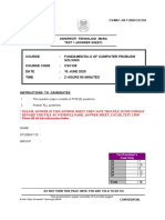 Answer Sheet Csc128 Test 1 March2020