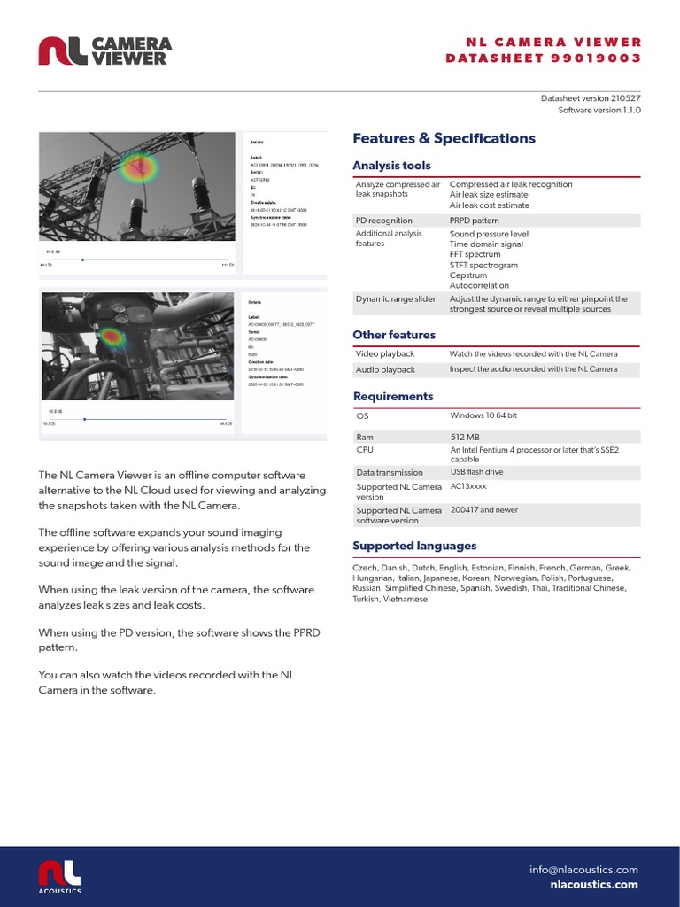 NL Camera Viewer Datasheet | PDF | Software | Computing