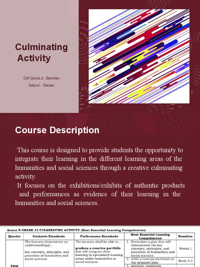 Culminatingactivity Lesson1 221007160252 9bb3a9b3 | PDF | Learning ...