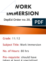 DepEd Order 30 Work Immersion Requirements