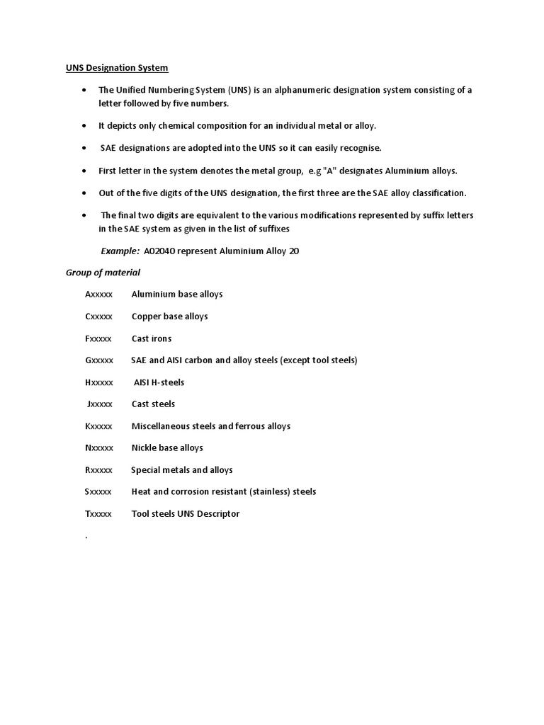 The Unified Numbering System (UNS) for Metals and Alloys PDF