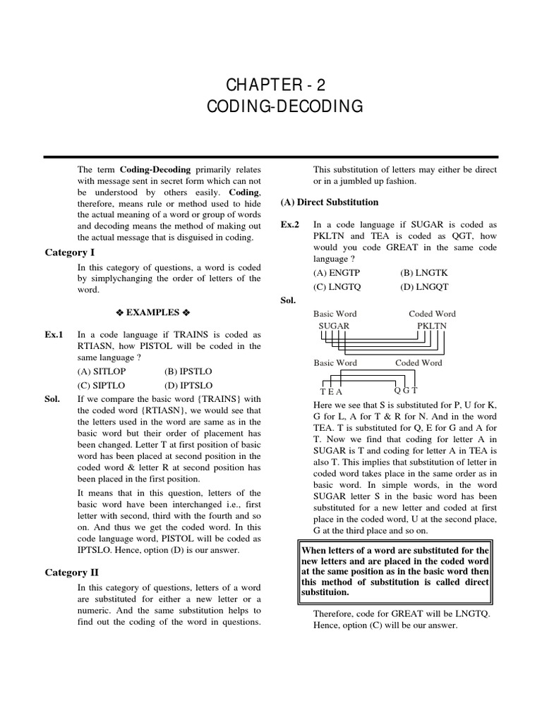 Coding-Decoding: Chapter - 2 | PDF | Human Communication | Linguistics