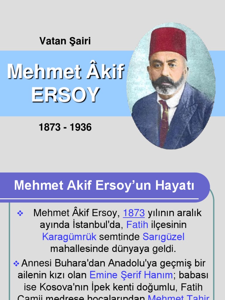 Mehmet Akif Ersoyun Hayatı | PDF