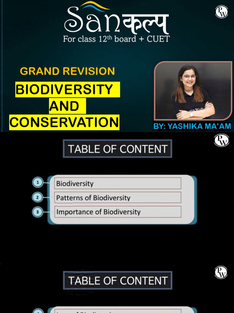 Biodiversity & Conservation - Class Notes - Sankalp 2023 | PDF