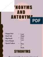 Find Synonyms and Antonyms