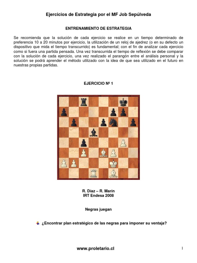 Ejercicios de Estrategia Vol 1 | PDF | Ajedrez | Juegos de estrategia ...