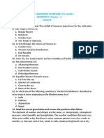 SELF ASSESSMENT WORKSHEET For CLASS 9. Geography, Chapter 4, CLIMATE