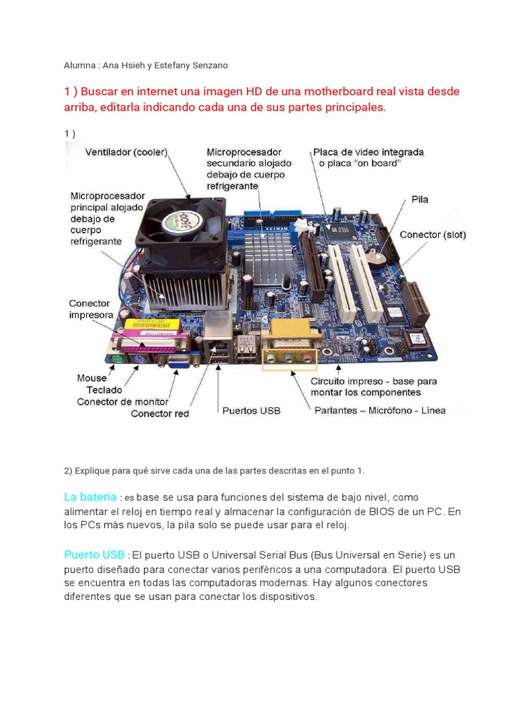 Partes y Tipos de Motherboards | PDF | Microprocesador | USB