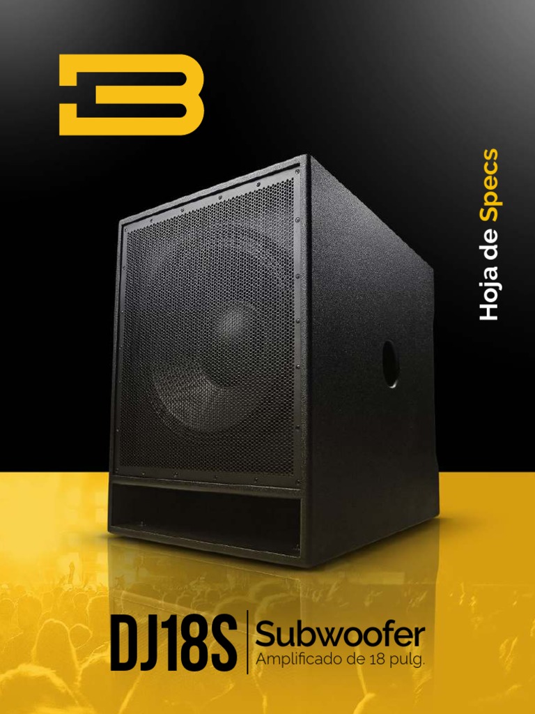 BASSBOSS DJ18S Subwoofer Amplificado Hoja de Specs PDF Altoparlante