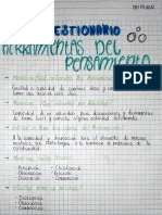 Cuestionario Sobre Herramientas Del Pensamiento Evaluación Diagnóstica