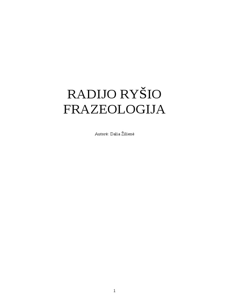 Radijo Rysio Fraziologija | PDF