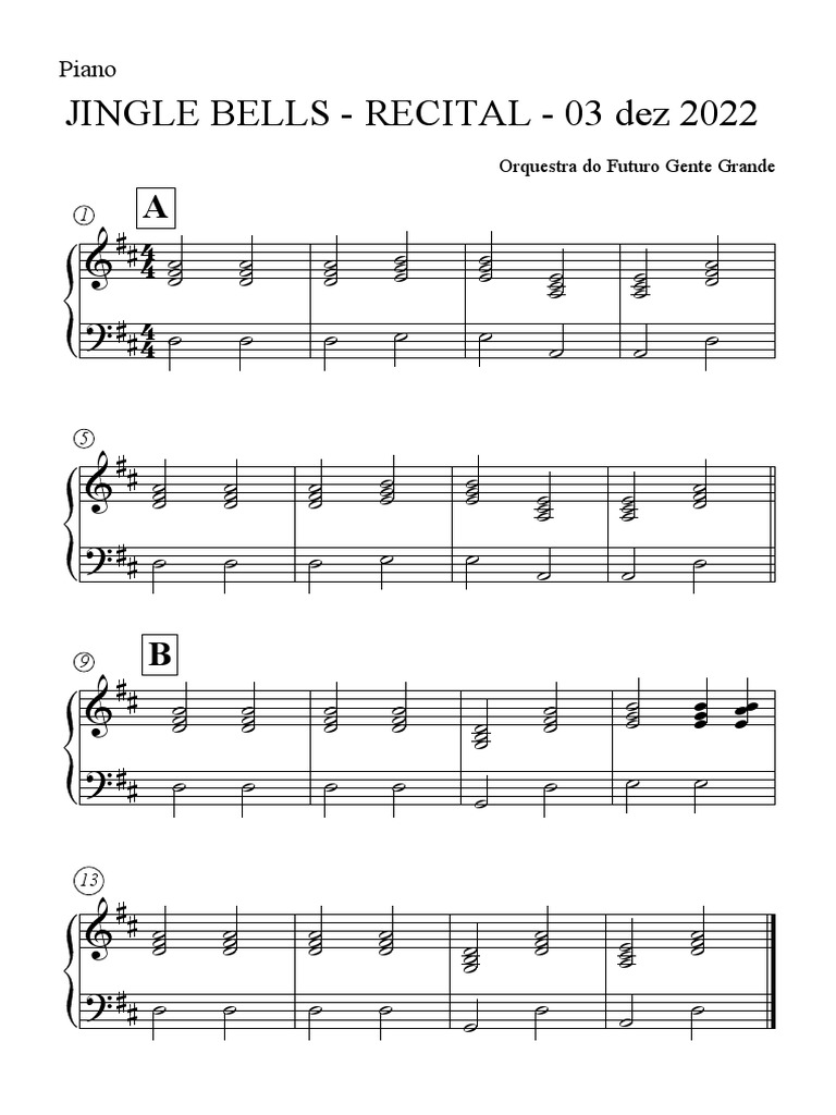 Jingle Bells Piano PDF