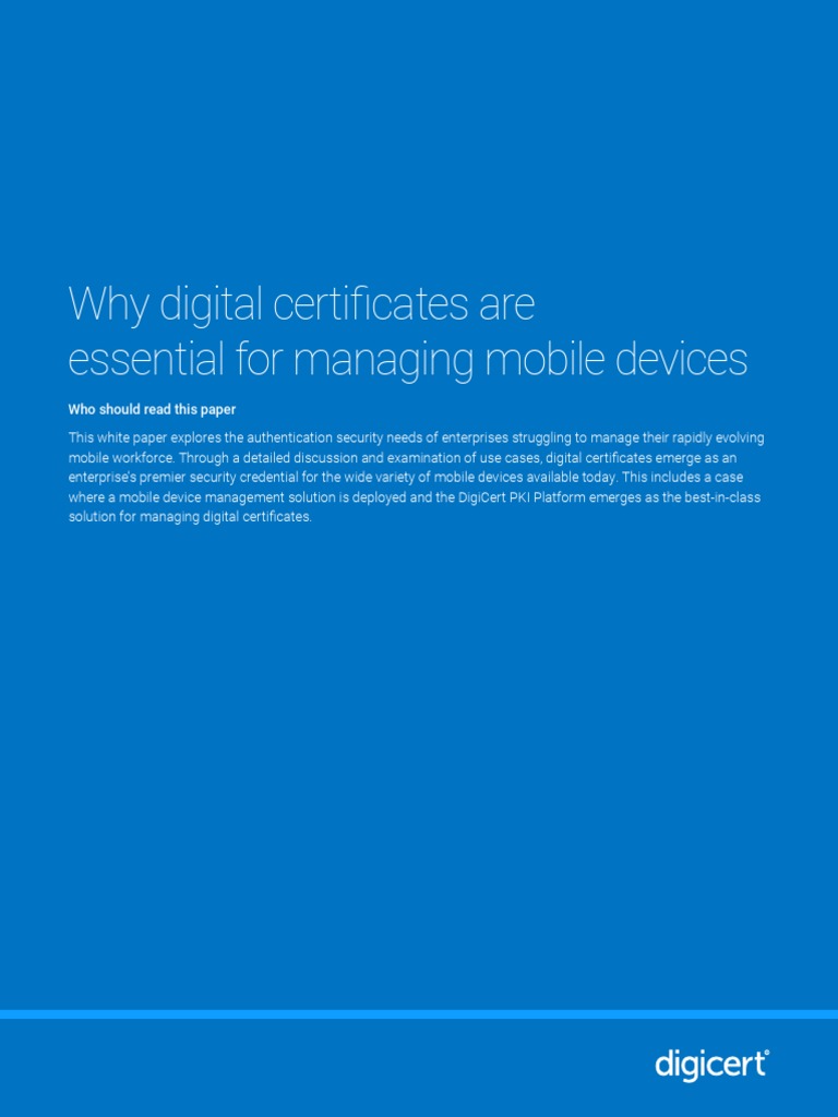 Why digital certificates are essential for managing mobile devices 05