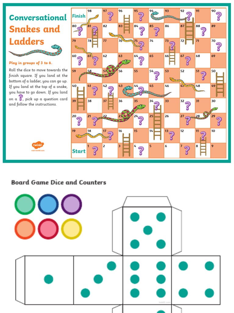 Snakes and Ladders Conversation Game PDF English Language