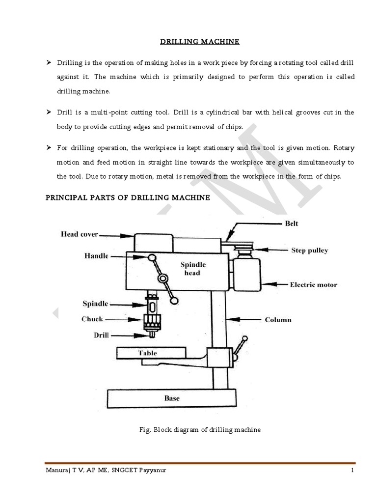 Drilling Machine PDF Drilling Drill