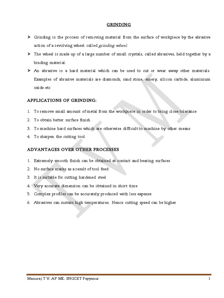 Grinding Pdf Grinding Abrasive Cutting Abrasive
