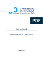 Examen Ítem 2 Administración de Operaciones