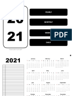 2021 Monthly, Weekly, and Daily Planner