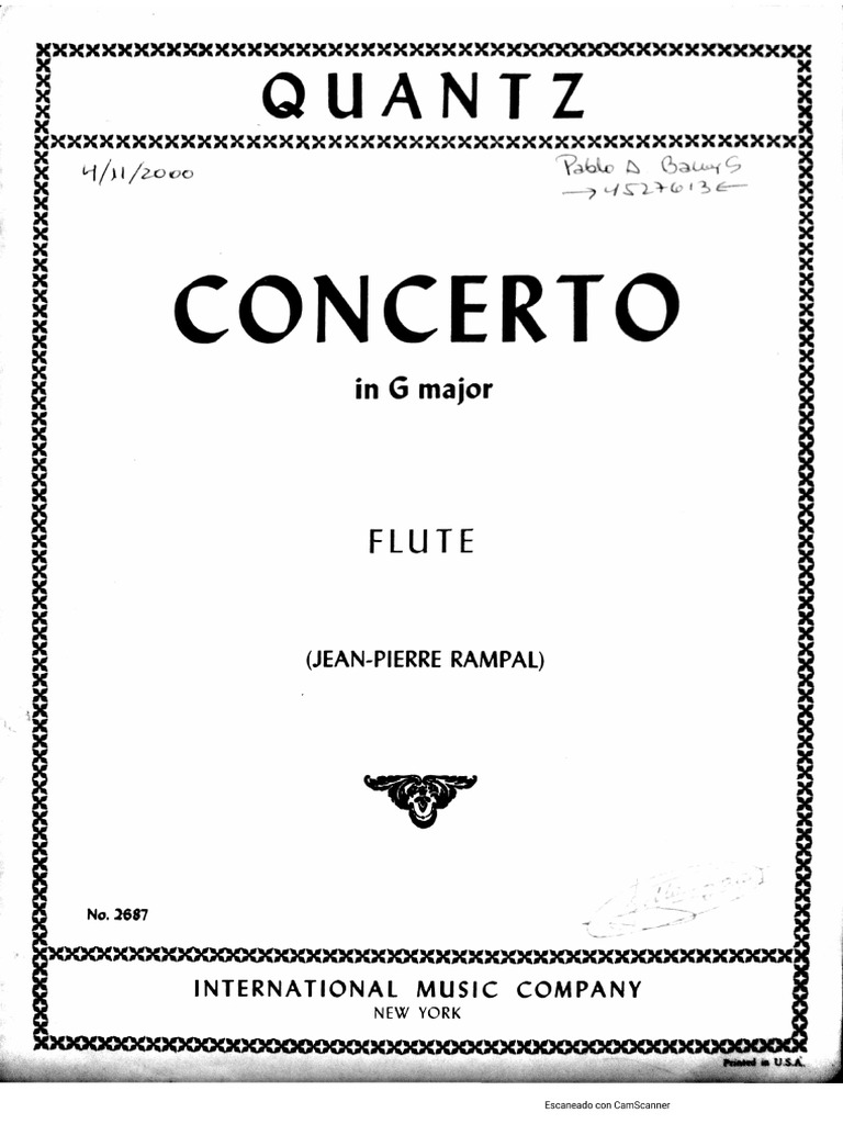 Flute Concerto in G Major, QV 5174 (Quantz, Johann Joachim) PDF