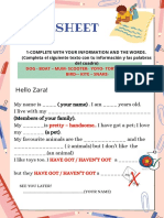 Worksheet: Hello Zara!