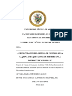 AUTOMATIZACIÓN DEL SISTEMA DE CONTROL DE LA  MÁQUINA EMPAQUETADORA DE BLISTERS EN LA  FARMACÉUTICA PROPHAR