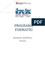 Programa Formatiu Del Curs NUTRICIÓ I DIETÈTICA