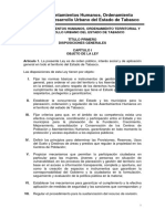 Ley de Asentamientos Humanos Ordenamiento Territorial y Desarrollo Urbano Del Estado de Tabasco