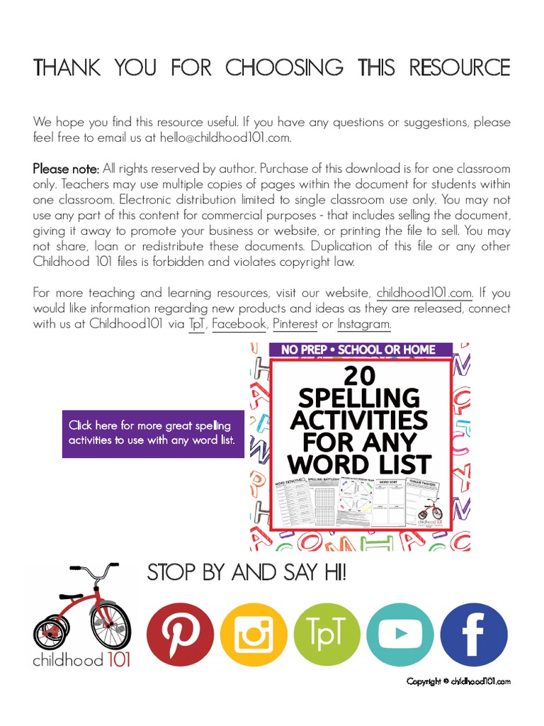 Scrabble Spelling Printable Childhood 101 | PDF