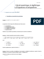CHAPITRE 1 Calcul Numérique Et Algébrique - Equations Et Inéquations