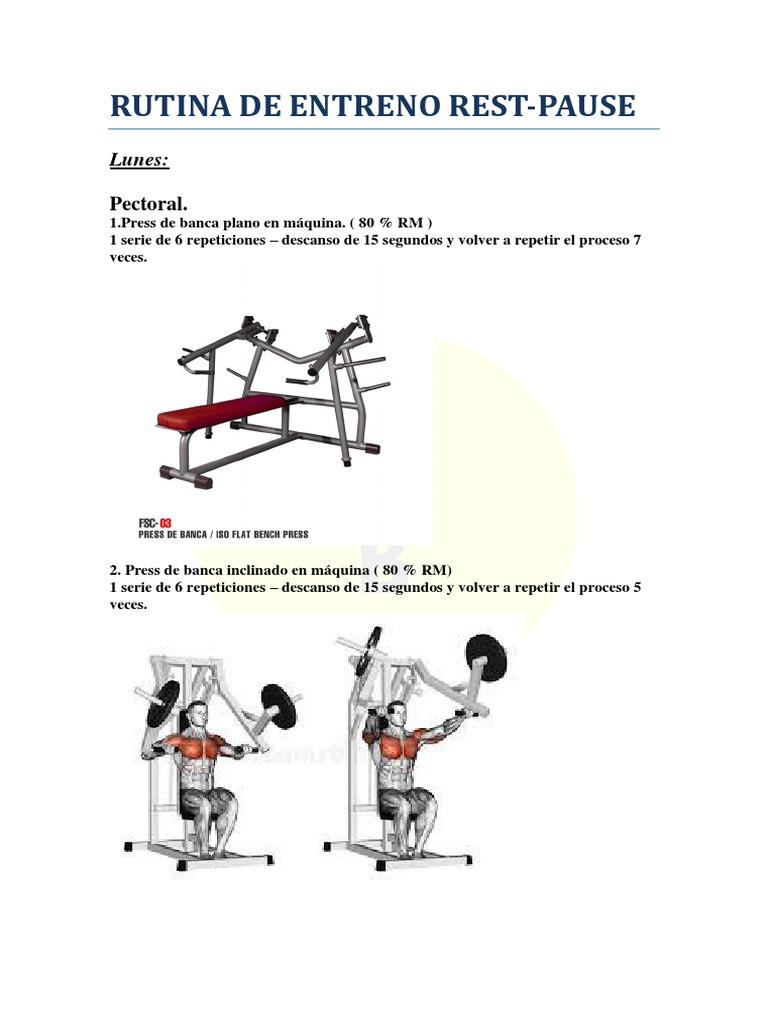 Rutina de Entreno REST-PAUSE | PDF | Entrenamiento con pesas