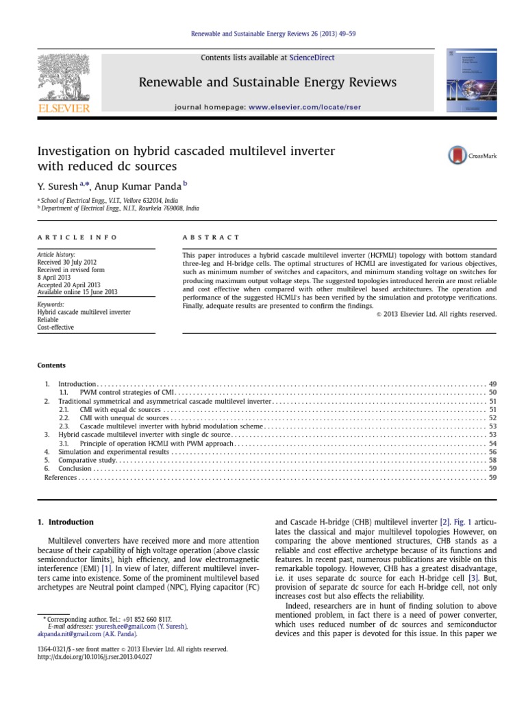 Investigation On Hybrid Cascaded Multilevel Inverter | PDF | Power ...