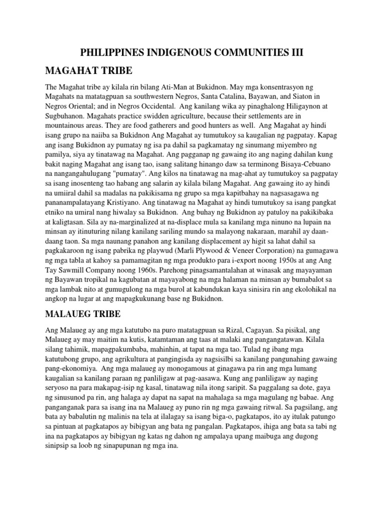 Philippines Indigenous Communities Iii | PDF