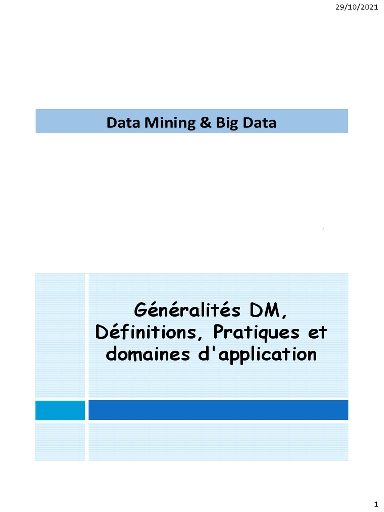 Data Mining Data Science Chp 1 Chp2 Impression Pdf Minage Des