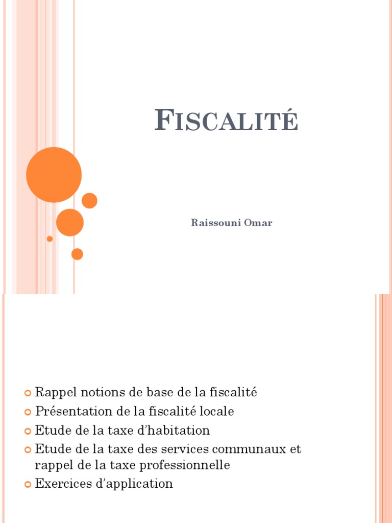 Support Cours Fiscalité | PDF | Impôts | Impôt progressif