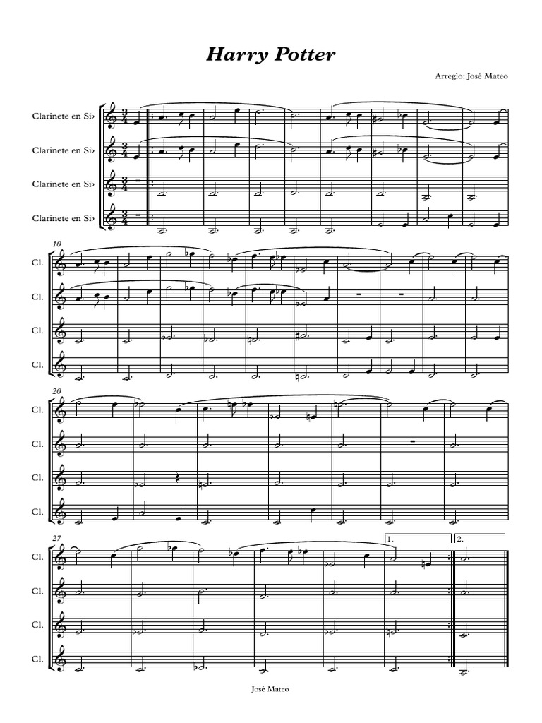Clarinete Guion Harry Potter | PDF