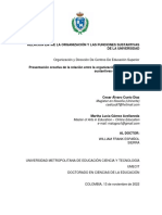 Relación Entre La Organización y Las Funciones Sustantivas de La Universidad