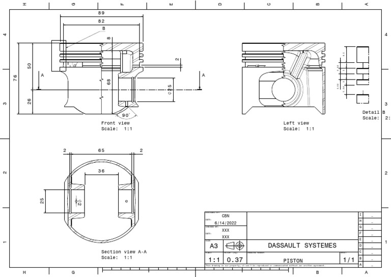 Piston Drafting | Download Free PDF | Drawing