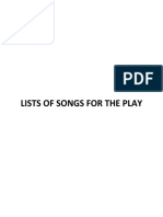 SONGS FOR THE PLAY