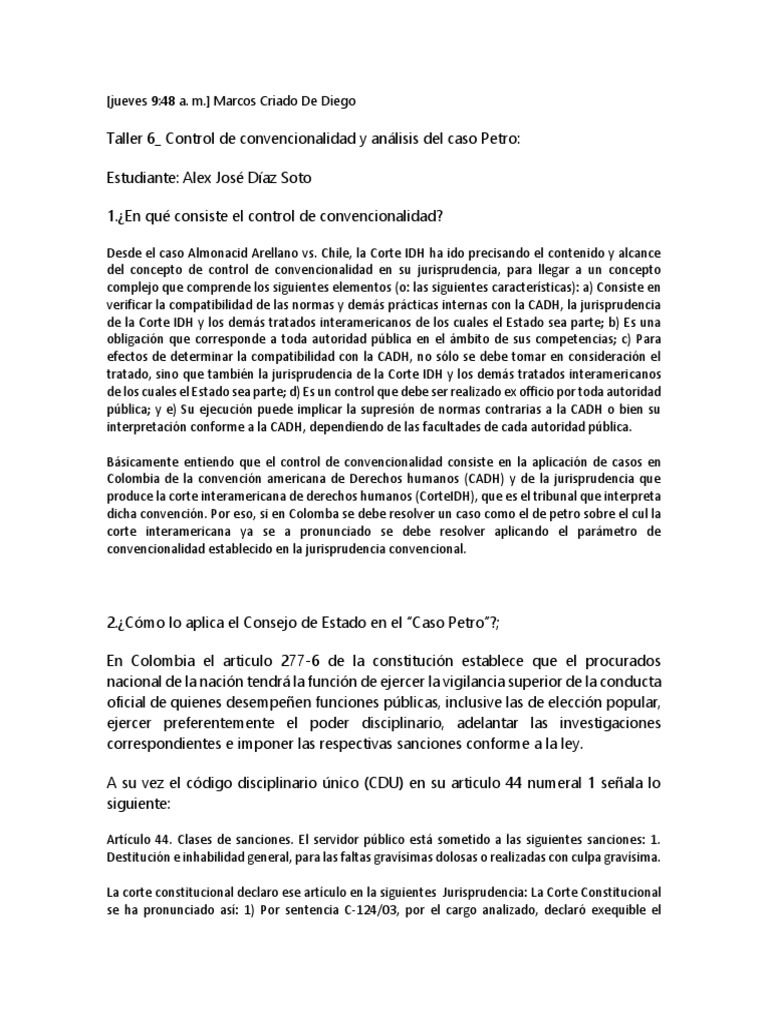 Taller 6 alex diaz pdf el proceso de destituci n caso de ley