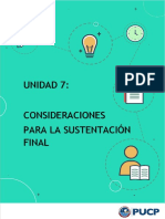 Consideraciones para La Sustentacion Final