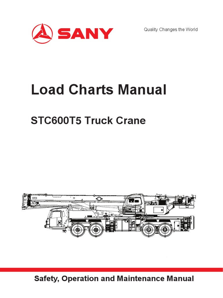 STC600T5 Crane Load Charts Manual | PDF | Crane (Machine) | Lift (Force)