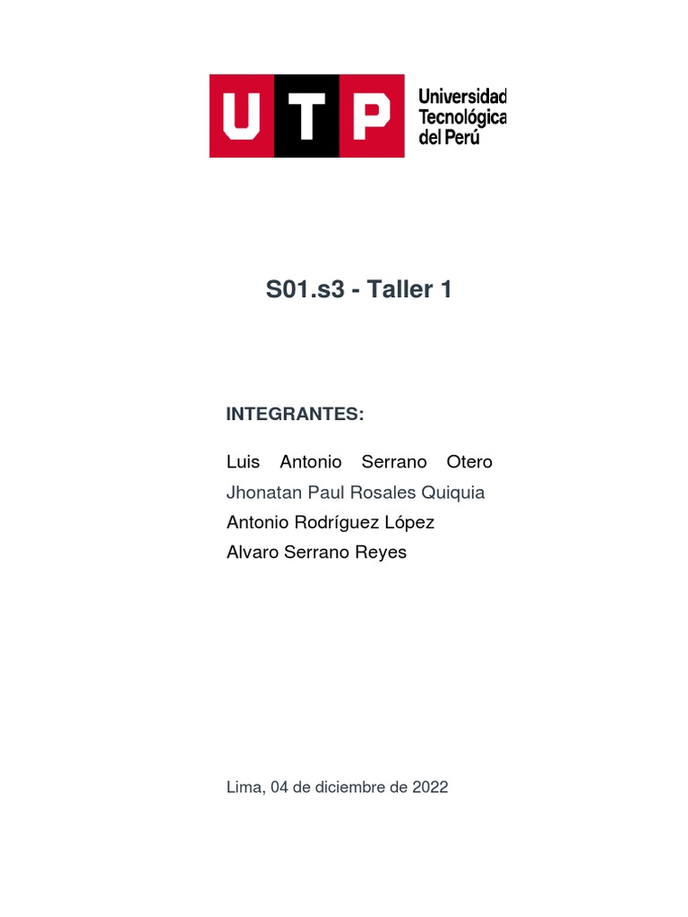 Taller 1 - Integrantes y Fecha | PDF | Crecimiento personal y profesional
