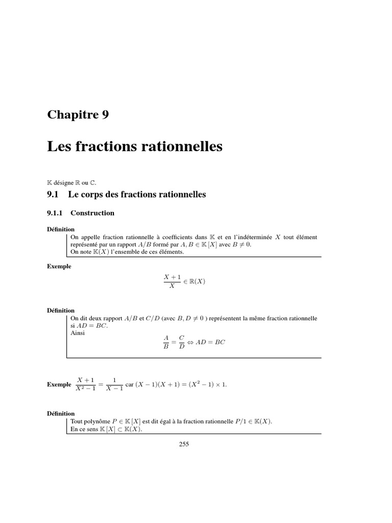 Fractions Rationnelles et Décomposition | PDF | Zéro d'une fonction ...