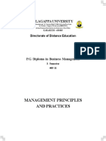 Diploma - PG DIPLOMA - Business Management, Management Principles and Practices