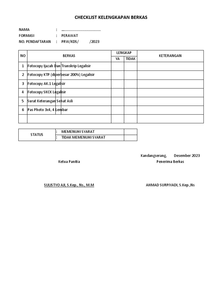 Checklist Fotocopy KTP 200% Legalisir | PDF