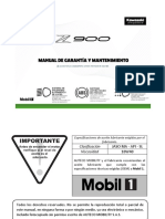 Manual de Garantia y Mantenimiento Kawasaki Z900