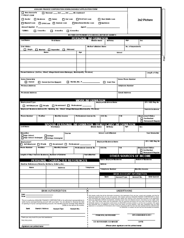 Loan Application Form | PDF | Banks | Loans